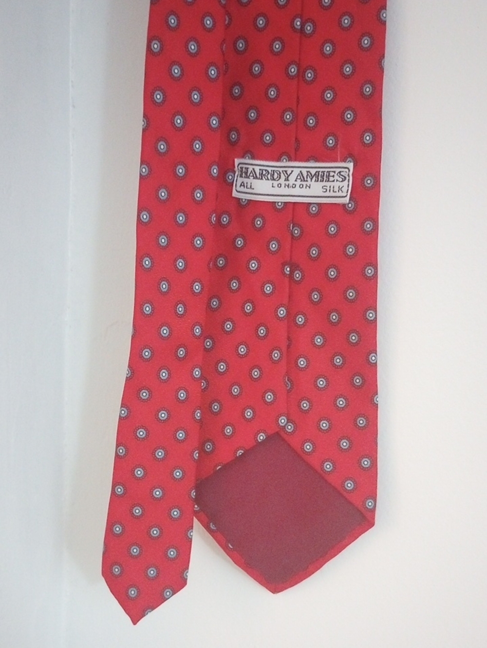 Hardy Amies 100% Silk Red Pattern Tie